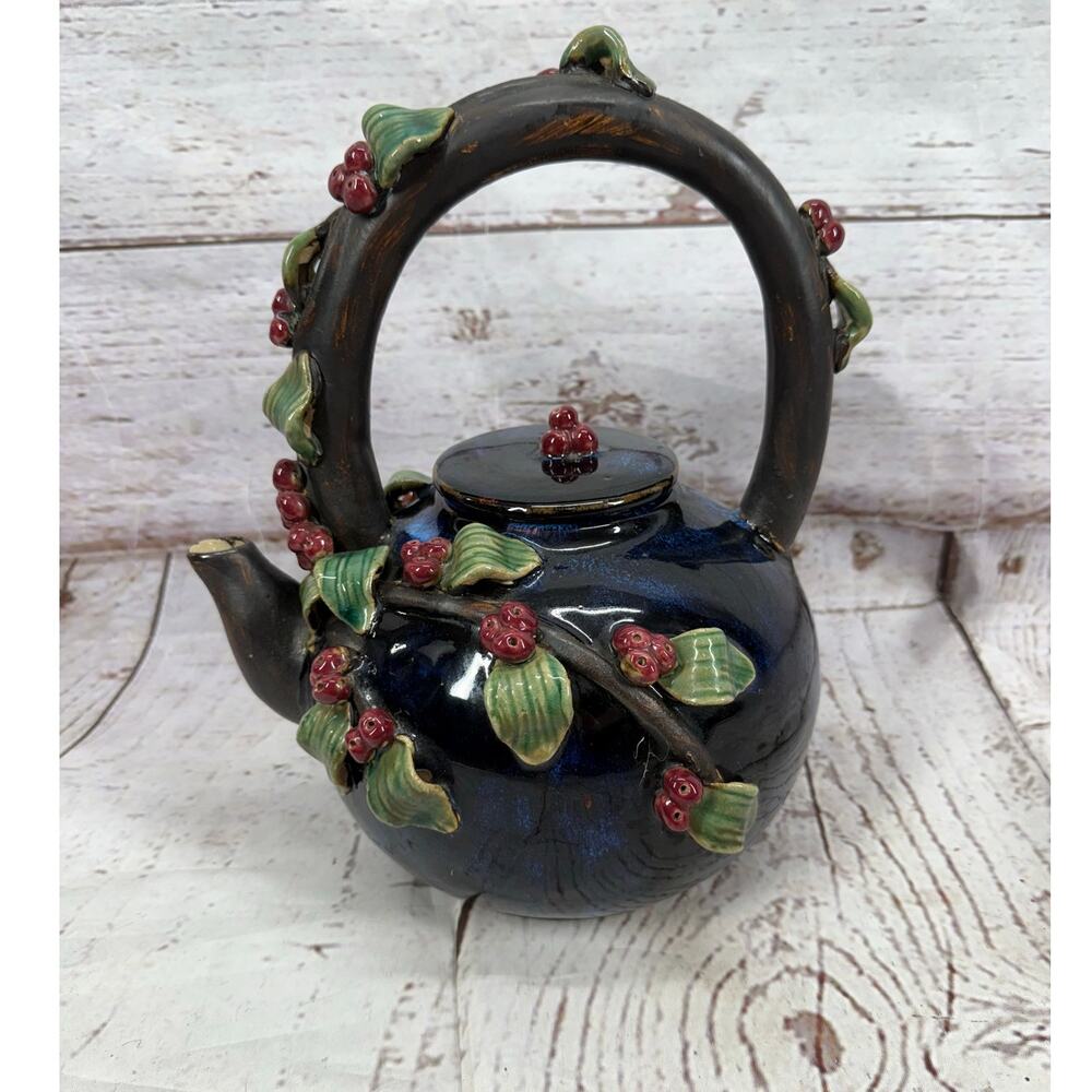 Tea Pot Blue Ceramic Collective Pottery